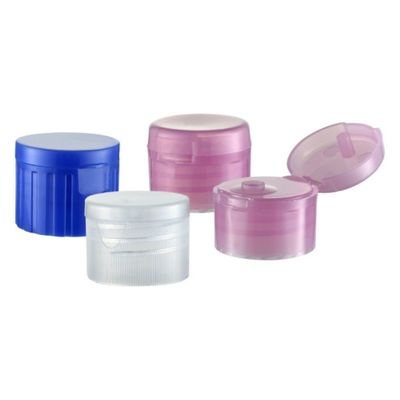 Recyclingfähige, direkte 28 mm transparente, zylindrische Flip-Top-Kappe aus Kunststoff für Flaschen