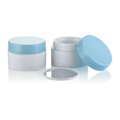 Personalisiertes Logo Kosmetische Verpackung 20 ml PP-Cremeglas mit Himmelblauem Deckel