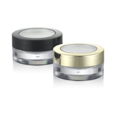 PS Materialstruktur 5 ml Kosmetische Verpackung Klares Amber Schwarzes Plastikkremglas mit Deckel