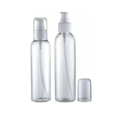 120 ml 150 ml Kosmetische klare PET Plastikflasche mit Lotion Pump Spray in benutzerdefinierter Farbe
